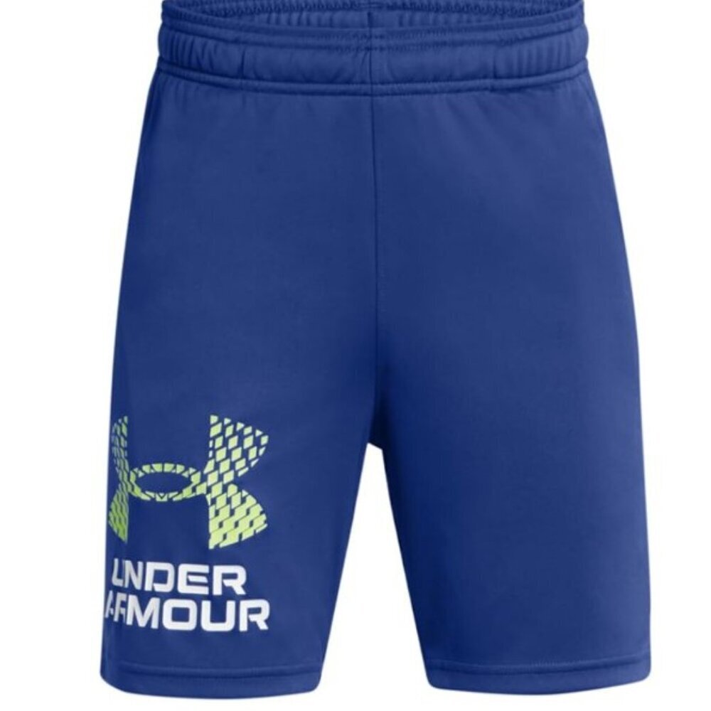 3/$20 Bundle Under Armour Boys Tech Logo Shorts Tech Blue Morph Green Large NWT